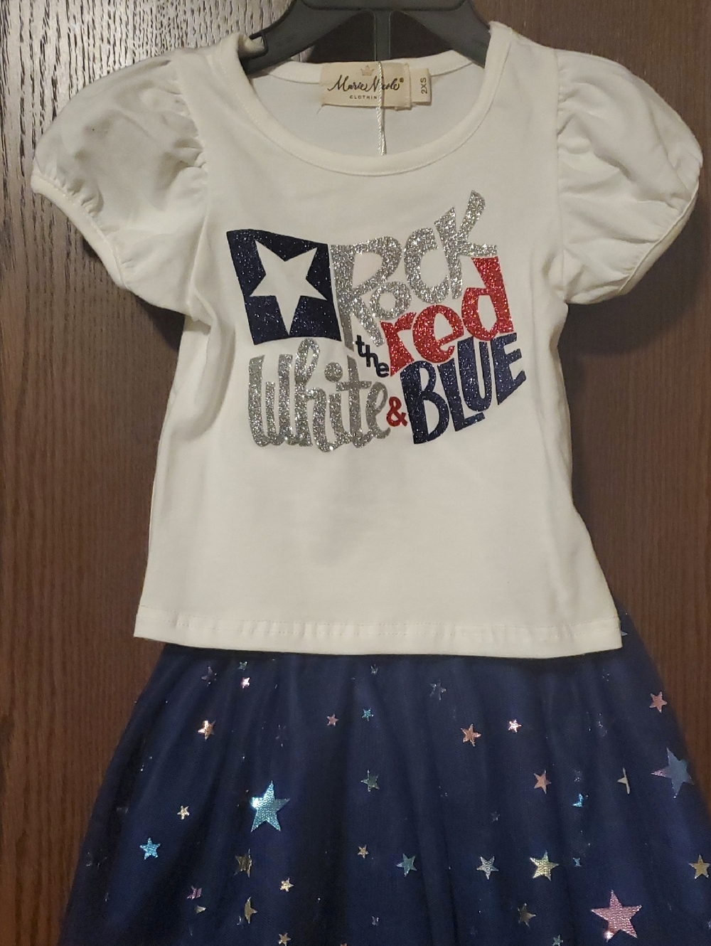 Marie Nicole Clothing  4th Of July T-Shirt And Skirt Outfit Size 2XS (12-18 Mon)